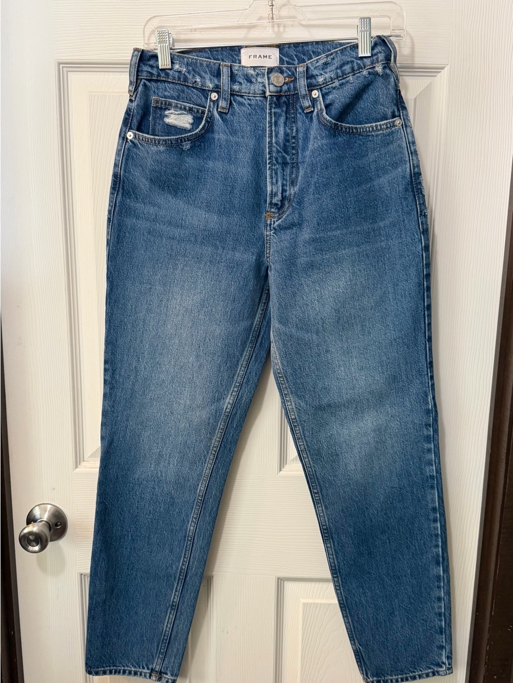 Frame Le High “N” Tight Taper Relaxed Thigh High Waisted Medium Wash Jeans Sz 26 - Picture 5 of 13
